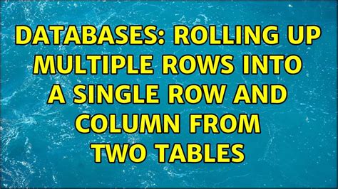 Rolling up multiple rows into a single row and column for .